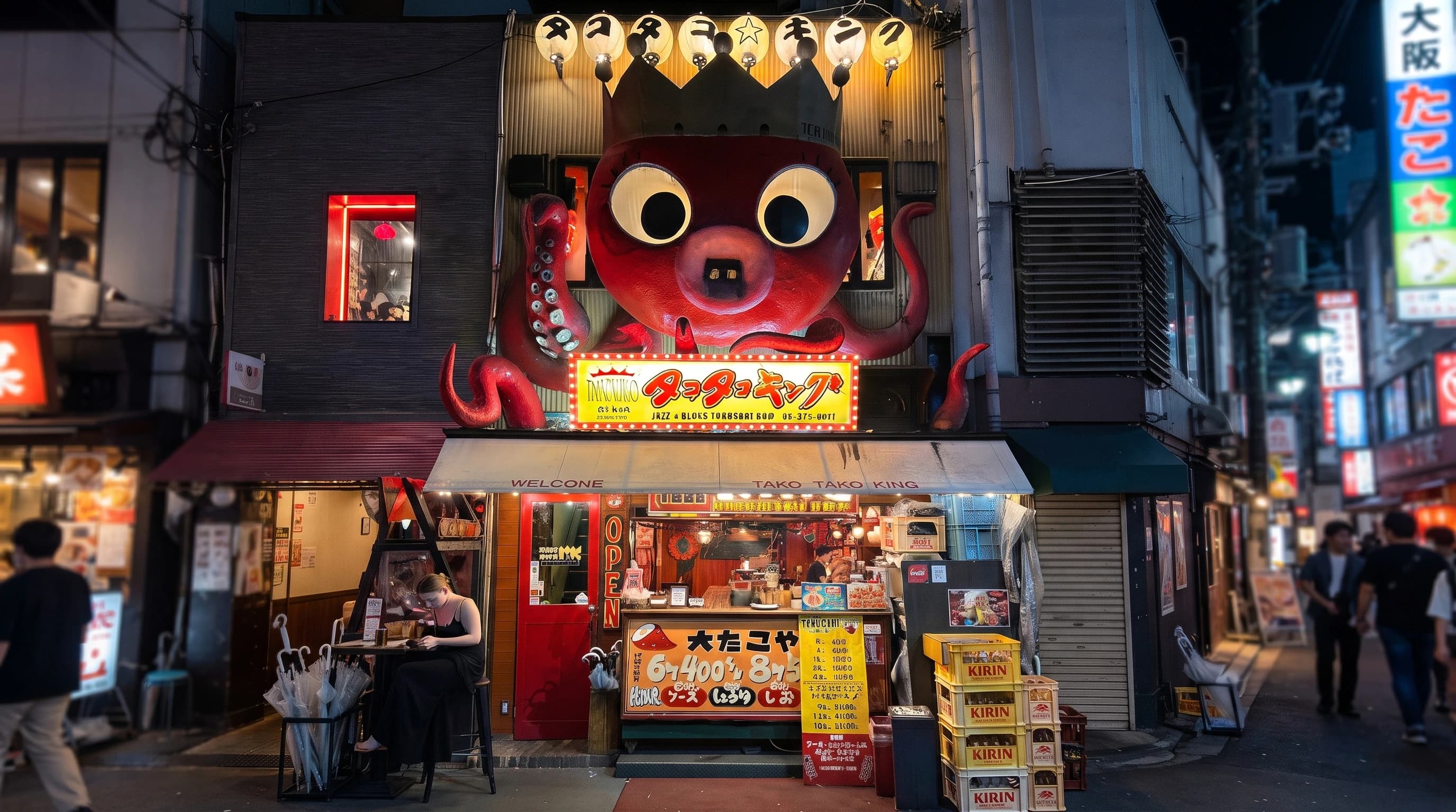 A calm visual placeholder for a private street-food experience in Osaka.